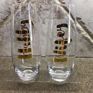 🍾2pack Stemless Champagne Glasses “Wifey/Hubby”